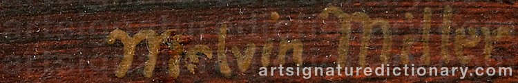 Authentic signature by Melvin MILLER on  artwork