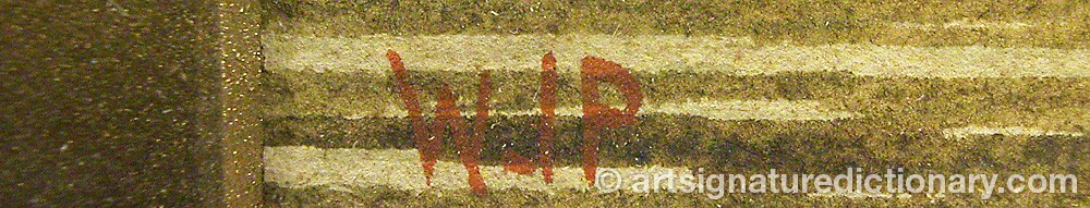 Authentic signature by William J. POTTER on artwork
