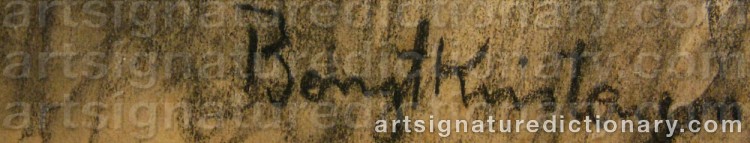 Authentic signature by Bengt KRISTENSON on  artwork