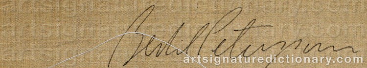 Authentic signature by Bertil PETTERSSON on artwork