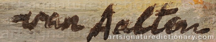 Authentic signature by Jacques Van AALTEN on Painting/Watercolour artwork