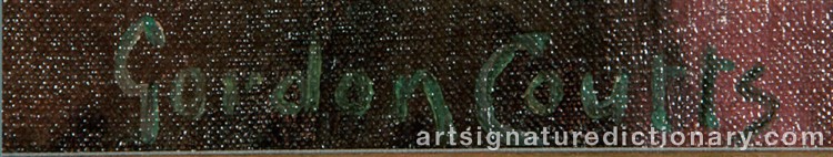 Authentic signature by Gordon Harrower COUTTS on Painting/Watercolour artwork