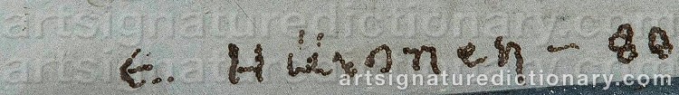 Authentic signature by Eero HIIRONEN on artwork