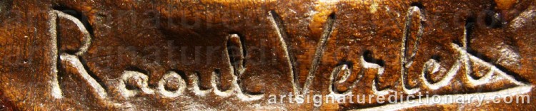 Authentic signature by Raoul Charles VERLET on  artwork
