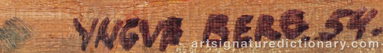 Authentic signature by Yngve ‘Yngve’ BERG on artwork