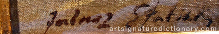 Authentic signature by Julius STABIACK on  artwork