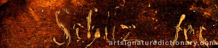 Authentic signature by Christian Georg The Younger SCHÜTZ on  artwork