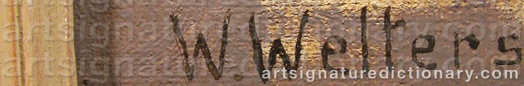 Authentic signature by Willem WELTERS on  artwork