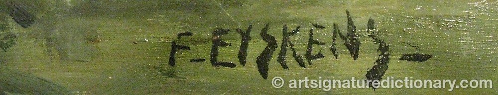 Authentic signature by Felix EYSKENS on  artwork