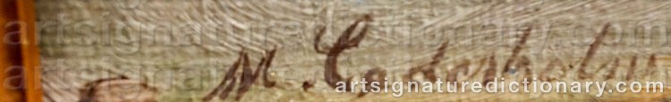 Authentic signature by M. CEDERHOLM on  artwork