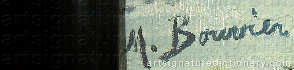 Authentic signature by M BOUVIER on artwork