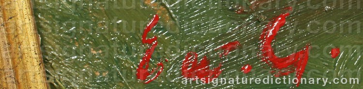 Authentic signature by Ewald August GRAUENGAARD on  artwork