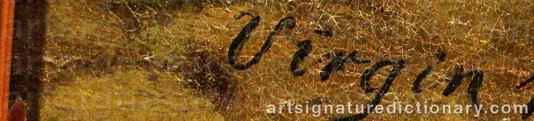 Authentic signature by Gottfrid VIRGIN on artwork