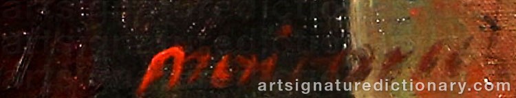 Authentic signature by Zvi MAIROVICH on  artwork