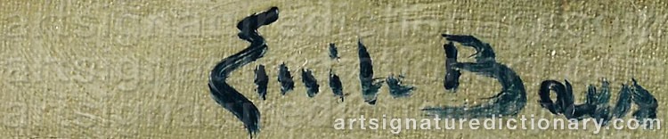 Authentic signature by Emile BAES on  artwork
