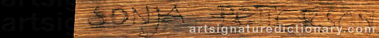 Authentic signature by Sonja PETTERSSON on  artwork