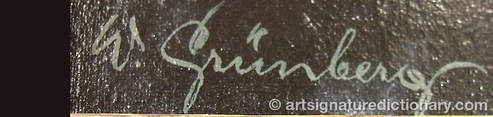 Authentic signature by Wolfgang GRÜNBERG on artwork