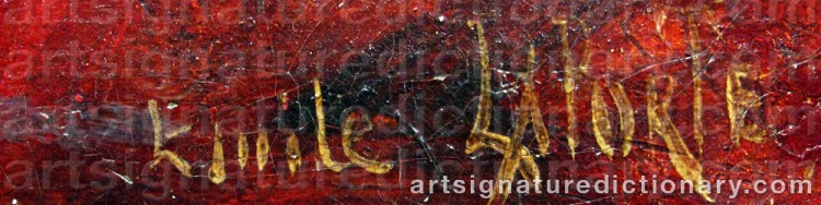 Authentic signature by Emile Henri La PORTE on  artwork