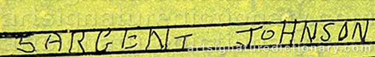 Authentic signature by Sargent Claude JOHNSON on Painting/Watercolour artwork
