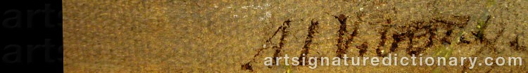 Authentic signature by Axel Leopold WIBERG on  artwork