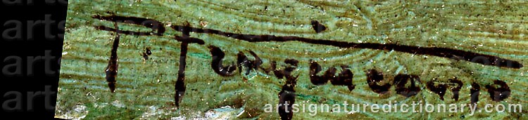 Authentic signature by Pietro FRAGIACOMO on  artwork