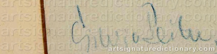 Authentic signature by Silvia LEITU on  artwork