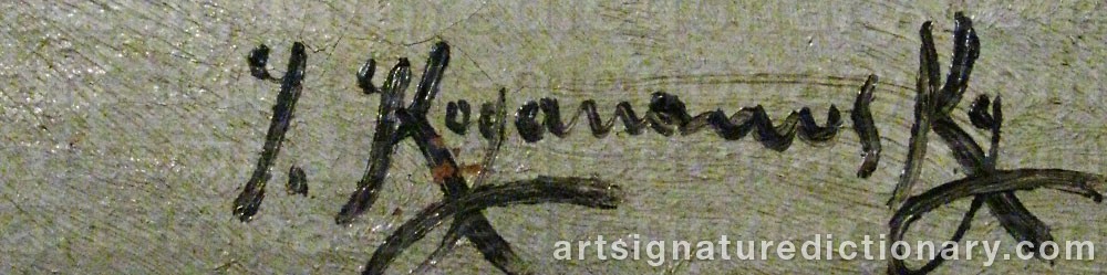 Authentic signature by Jakob KOGANOWSKY on  artwork