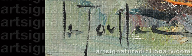 Authentic signature by Jean-Louis LE TOULLEC on  artwork