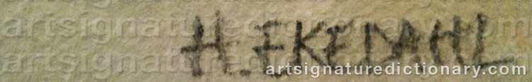 Authentic signature by Hans EKEDAHL on  artwork