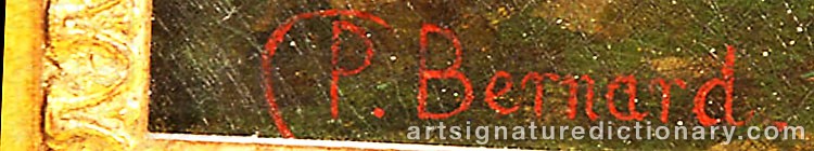 Authentic signature by Charles Pierre BERNARD on  artwork