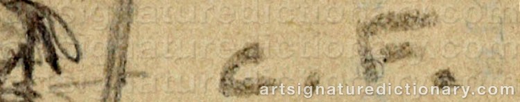 Authentic signature by Claude FIRMIN-GOY on  artwork