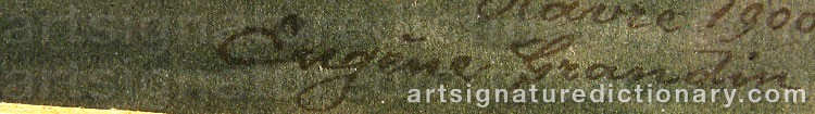 Authentic signature by Eugène GRANDIN on  artwork