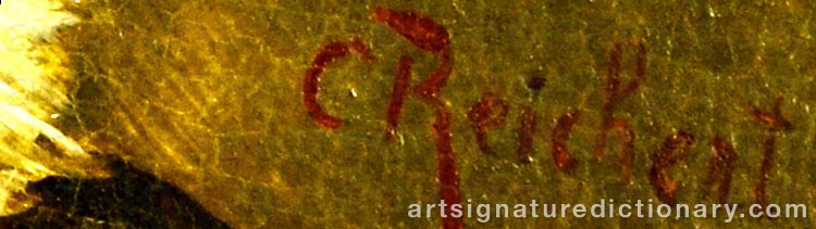 Authentic signature by Carl REICHERT on Painting/Watercolour artwork