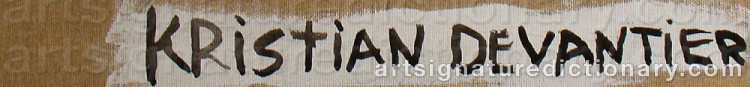 Authentic signature by Kristian DEVANTIER on  artwork