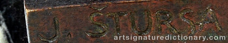 Authentic signature by Jan STURSA on  artwork