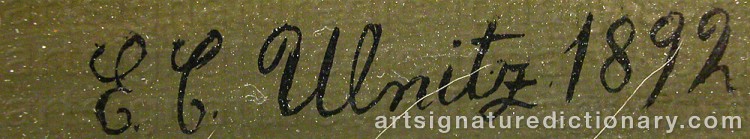 Authentic signature by Emil C. ULNITZ on artwork