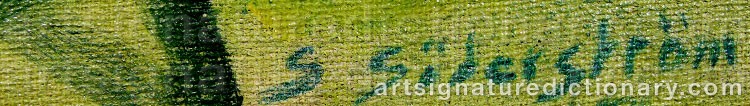 Authentic signature by Sixten SÖDERSTRÖM on  artwork