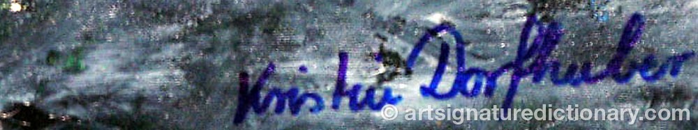 Authentic signature by Kristin DORFHUBER on  artwork