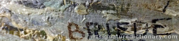 Authentic signature by Johan BRIEDÉ on  artwork