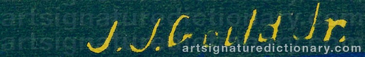 Authentic signature by Joseph J. GOULD on  artwork