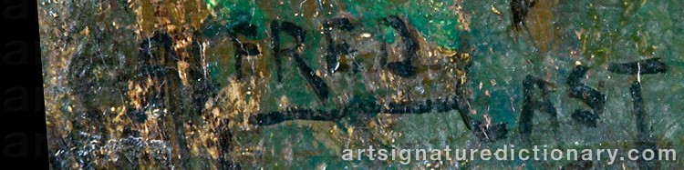 Authentic signature by Alfred EAST on Painting/Watercolour artwork