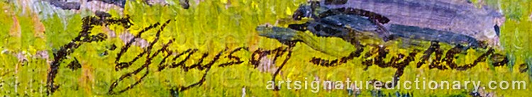 Authentic signature by Fred Grayson SAYRE on Painting/Watercolour artwork