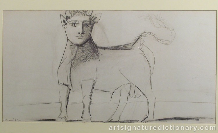 Close-up details showing Pablo PICASSO signature forgery characteristics