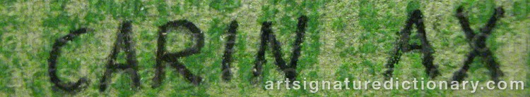 Authentic signature by Carin AX on artwork