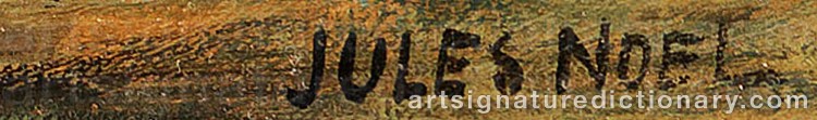 Authentic signature by Jules Achille NOEL on artwork