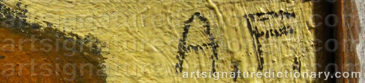 Authentic signature by Anneli FURMARK on artwork