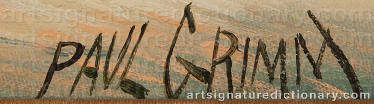 Authentic signature by Paul A. GRIMM on Painting/Watercolour artwork