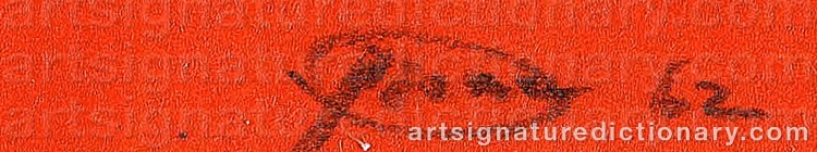 Authentic signature by Otto PIENE on  artwork