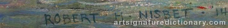 Authentic signature by Robert Hogg NISBET on  artwork