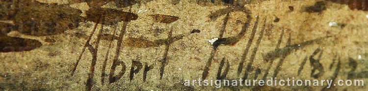 Authentic signature by Albert POLLITT on  artwork